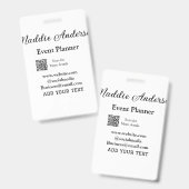 Evenementenplanner voeg naam QR-code details websi Badge (Voor- en achterkant)