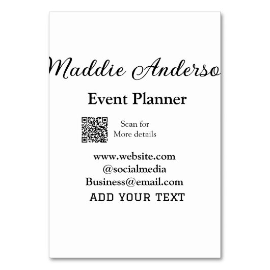 Evenementenplanner voeg naam QR-code details websi Kaart (Voorkant)