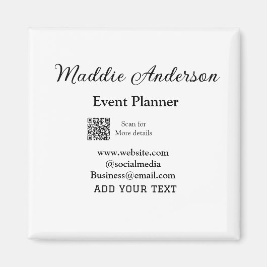 Evenementenplanner voeg naam QR-code details websi Magneet (Voorkant)