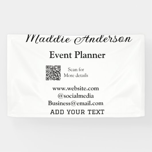 Evenementenplanner voeg naam QR-code details websi Spandoek (Horizontaal)