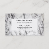 evenementenplanner voor zwart en wit marmer visitekaartje (Achterkant)