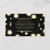Evenementenplanner Zwart Lijst Sterren Gouden Vonk Visitekaartje (Voorkant)
