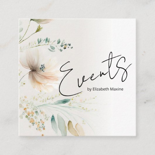 Evenementenplanning Modern Boho Vierkante Visitekaartje (Voorkant)