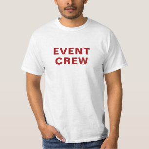 Evenementenploeg - rode tekst, gemakkelijk te leze t-shirt