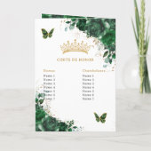 Evenementenprogramma Quinceañera Emerald Green Pad Programma (Achterkant)