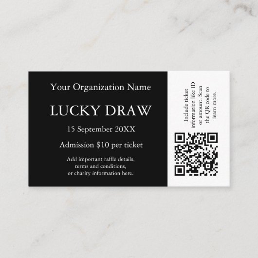 Evenemententickets Gepersonaliseerde QR-codeontwer Visitekaartje (Voorkant)