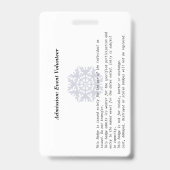Evenemententoegangs-ID-badge Badge (Achterkant)