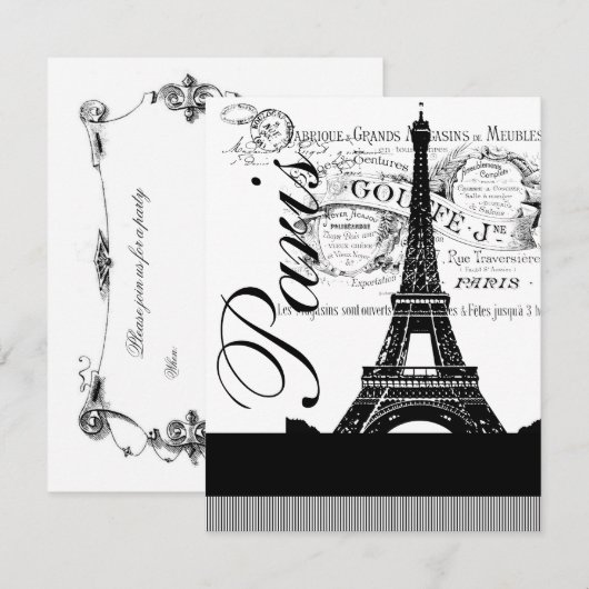  evenemententoren in Parijs Kaart (Voorkant / Achterkant)