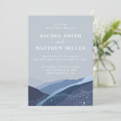 Evenin in de heuvels bergen bleu blauwe stoffige i kaart (Staand voorkant)