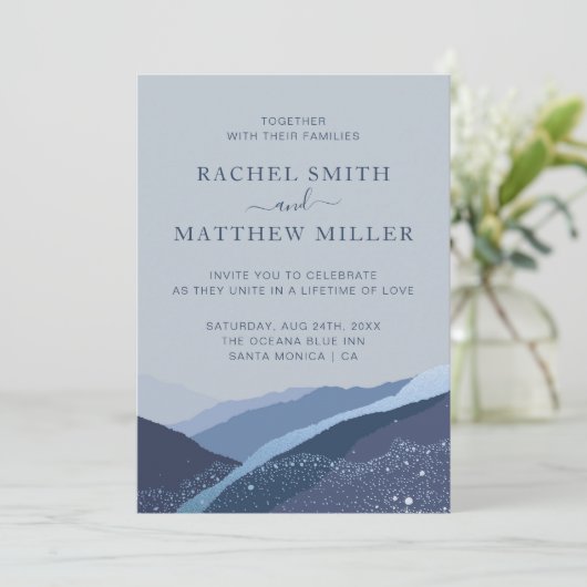 Evenin in de heuvels bergen bleu blauwe stoffige s kaart (Staand voorkant)