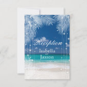 Evening Beach Wedding - Receptie Kaart (Voorkant)