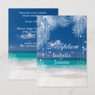 Evening Beach Wedding - Receptie Kaart