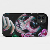 Evening Bloom Sugar Skull Girl Case-Mate iPhone Case (Achterkant (horizontaal))