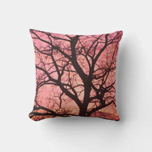 Evening Blush Tree Silhouette Buitenkussen