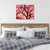 Evening Blush Tree Silhouette Canvas Afdruk (Insitu (Slaapkamer))