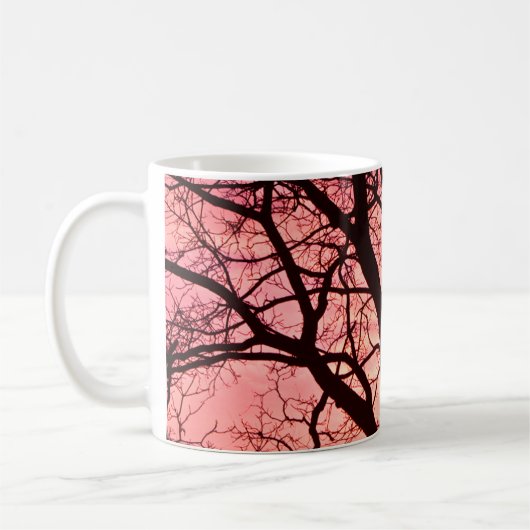 Evening Blush Tree Silhouette Koffiemok (Links)