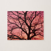 Evening Blush Tree Silhouette Legpuzzel (Horizontaal)