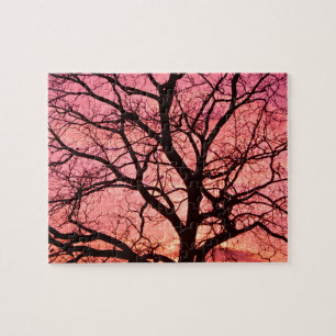 Evening Blush Tree Silhouette Legpuzzel