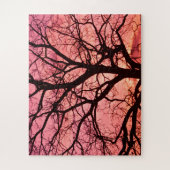 Evening Blush Tree Silhouette Legpuzzel (Verticaal)