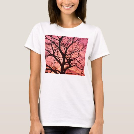 Evening Blush Tree Silhouette T-shirt (Voorkant)