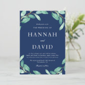 Evening Botanicals | Greenery on White Wedding Kaart (Staand voorkant)