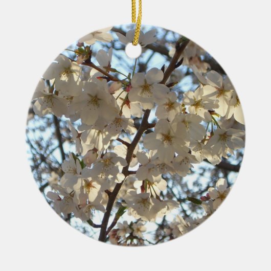 Evening Cherry Blossom I Spring Floral Keramisch Ornament (Voorkant)