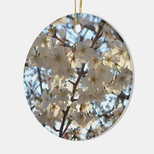 Evening Cherry Blossom I Spring Floral Keramisch Ornament (Links)