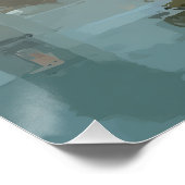 Evening Church Square Rain Reflections Perfect Poster (Hoek)