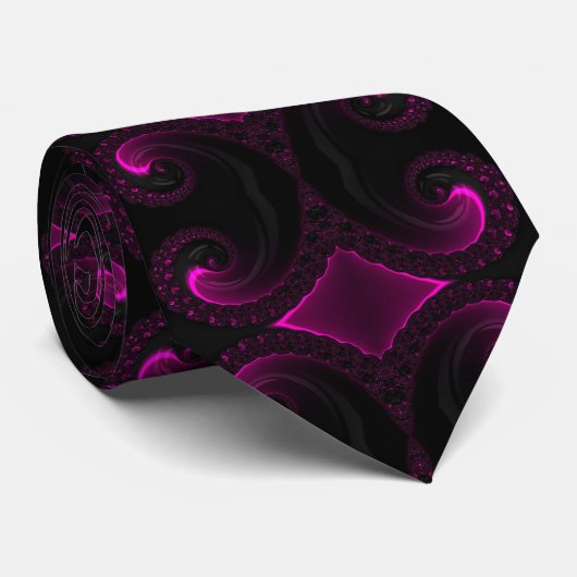Evening Dawn Magenta Artistic Fractal Art Stropdas (Opgerold)