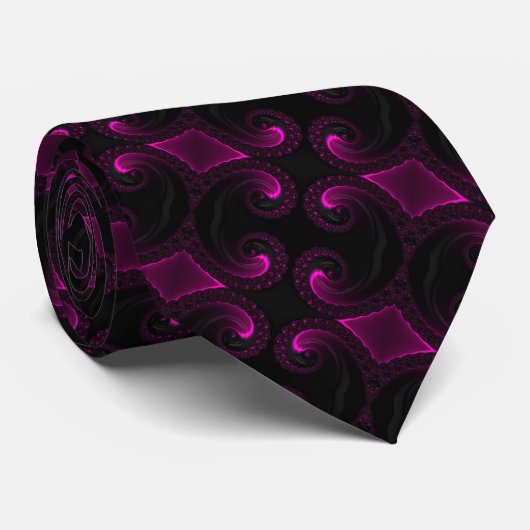 Evening Dawn Magenta Artistic Fractal Art Stropdas (Opgerold)