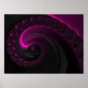 Evening Dawn Magenta Spirituele fractale kunst Poster