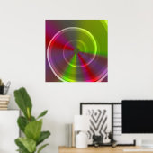 Evening Dawn Psychedelic Hypnotic Swirl Poster (Thuiskantoor)