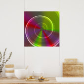 Evening Dawn Psychedelic Hypnotic Swirl Poster (Keuken)