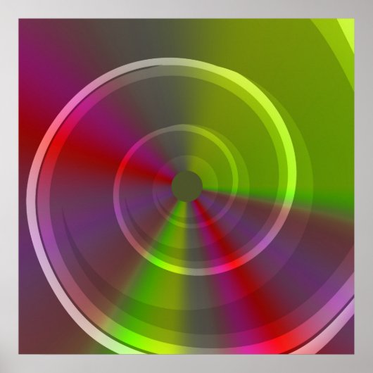 Evening Dawn Psychedelic Hypnotic Swirl Poster (Voorkant)