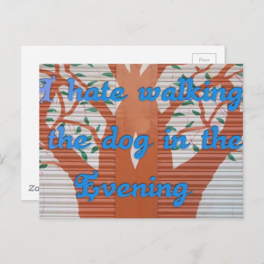 Evening Dog Walk Dread beroemd gemaakt door I Hate Briefkaart (Voorkant / Achterkant)