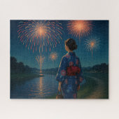 Evening Fireworks and Yukata by the Riverside Legpuzzel (Horizontaal)