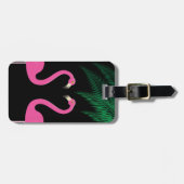 Evening Flamingos en Palm Leaves Bagagelabel (Voorkant horizontaal)