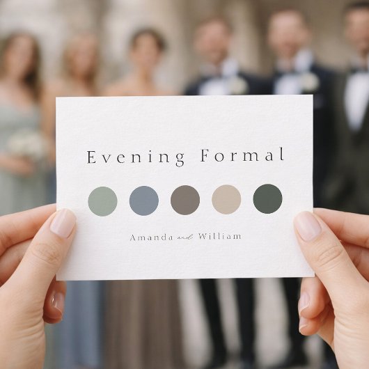 Evening Formal Attire Card. Minimal Luxury Palette Kaart