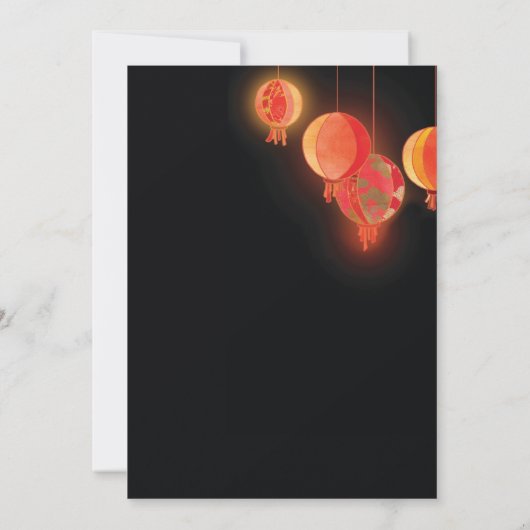 Evening Garden Lantern Wedding Kaart (Achterkant)