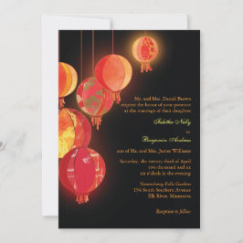 Evening Garden Lantern Wedding Kaart