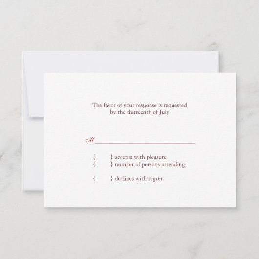 Evening Garden Trees Modern Wedding RSVP (Achterkant)