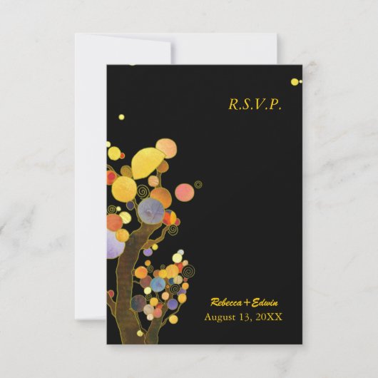 Evening Garden Trees Modern Wedding RSVP Kaartje (Voorkant)
