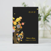 Evening Garden Trees Modern Wedding RSVP Kaartje (Staand voorkant)