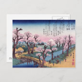 Evening Glow bij Koganei Bridge, Ando Hiroshige Briefkaart (Voorkant / Achterkant)