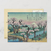 Evening glow bij Koganei Bridge door Ando, Hiroshi Briefkaart (Voorkant / Achterkant)