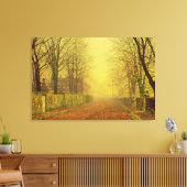 Evening Glow, c.1884 (olie op canvas) Canvas Afdruk (Insitu (Woonkamer))