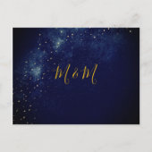 Evening Gold Stars Blue Astral Weddenschap Briefkaart (Voorkant)