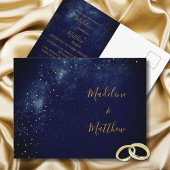 Evening Gold Stars Blue Astral Weddenschap Briefkaart