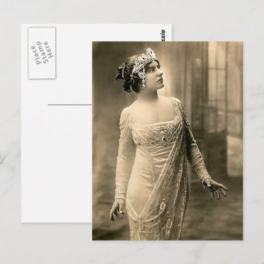 Evening Gown 1905 Briefkaart (Voorkant / Achterkant)