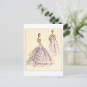 Evening Gown Mode Design Sketch Briefkaart (Staand voorkant)